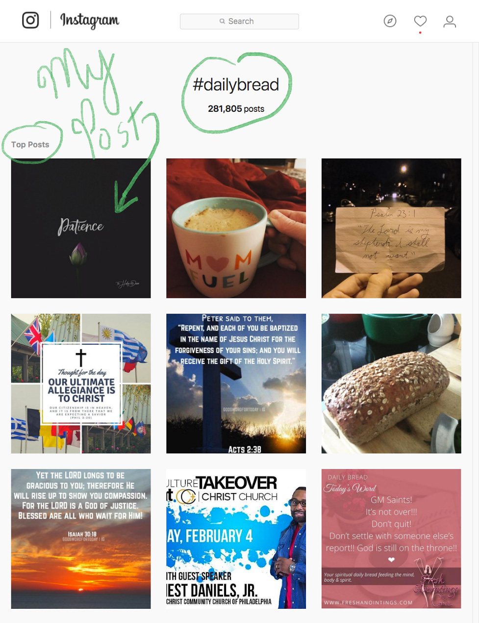 Top-Ranking Hashtag Instagram Beispiel