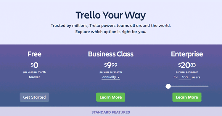 Trello 定价