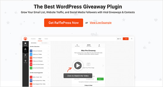 RafflePress лучшие плагины для захвата электронной почты WordPress