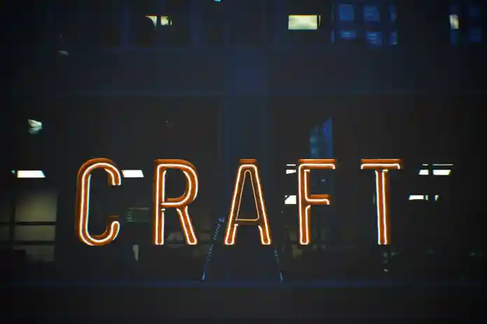 red and white craft lighted signage