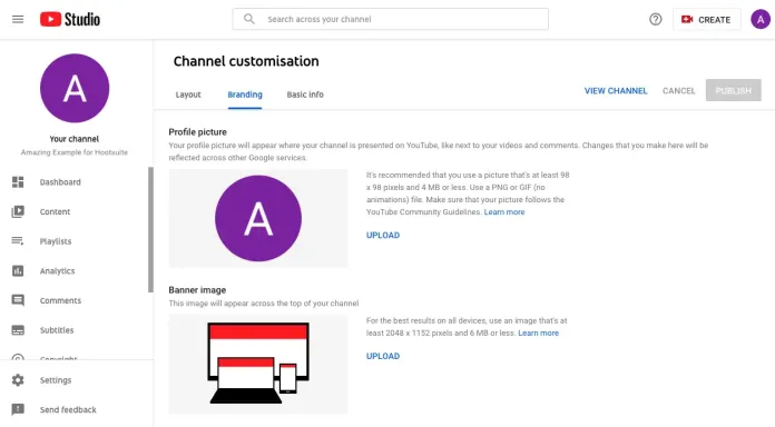 Create a YouTube Channel