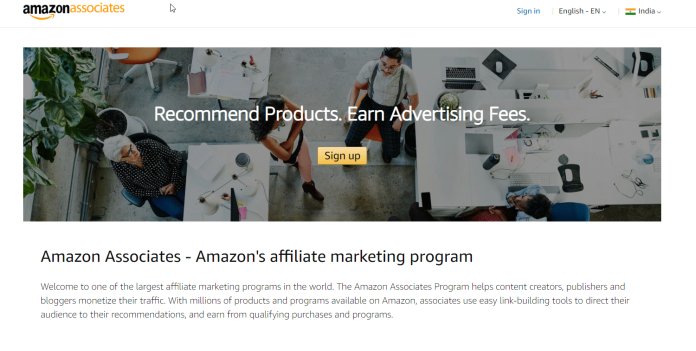 Amazon Associate Affiliate program