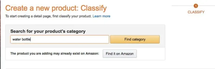 Amazon product listing