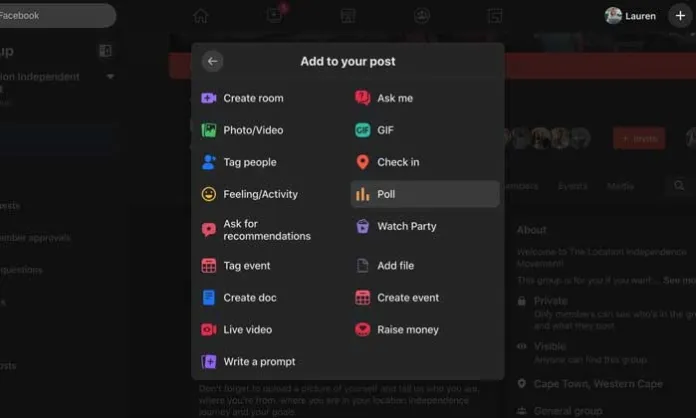 how to create a poll on facebook