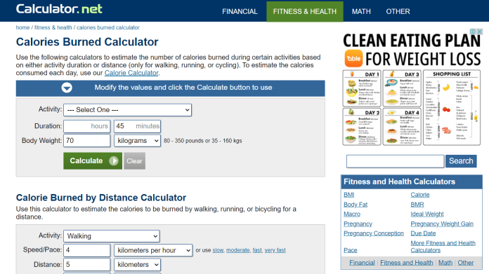 calorie calculator