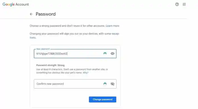 google password