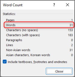 word count