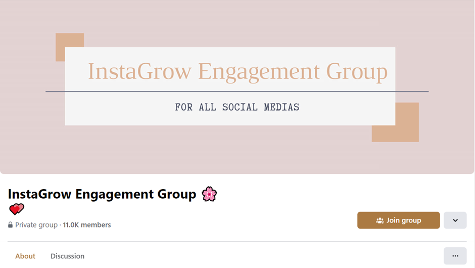 Instarow Engagement facebook 群组封面照片