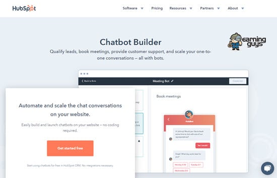 Chatbot gratuito de HubSpot