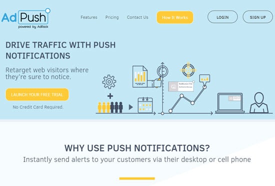 Notificación push web de AdPush