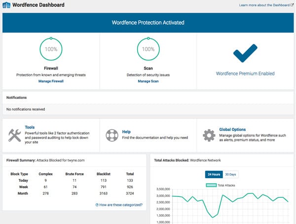 Wordfence 보안 WordPress 플러그인