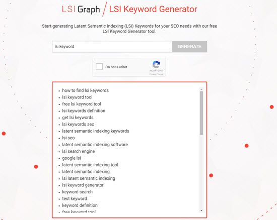 LSi Graph LSI Keyword Tool