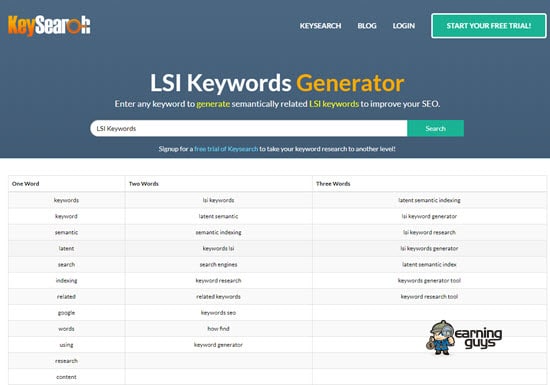 KeySearch LSI 关键字生成器