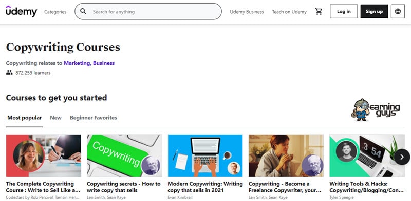 Kursus Copywriting Udemy