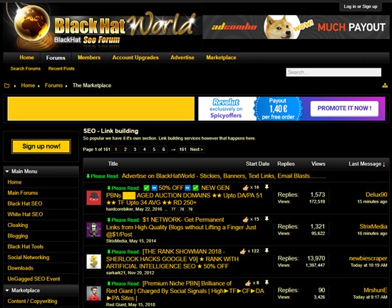 El mejor lugar de BlackHatWorld para comprar backlinks