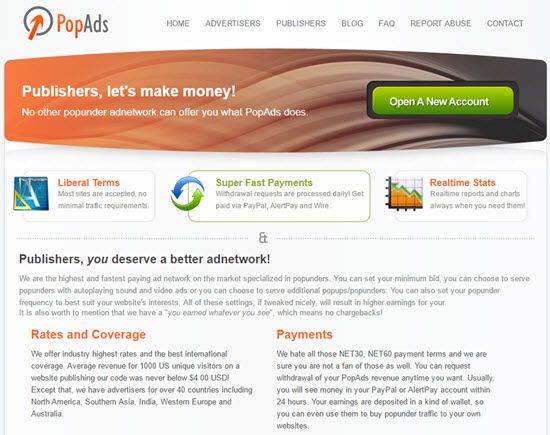 PopAds PopUp Ad Network