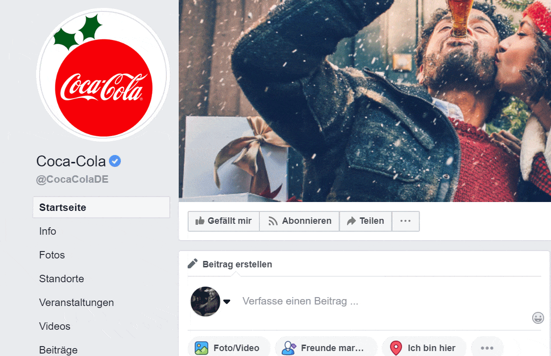 Halaman Global Facebook Beispiel Coca Cola