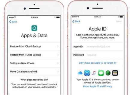 восстановление экрана из резервной копии iCloud