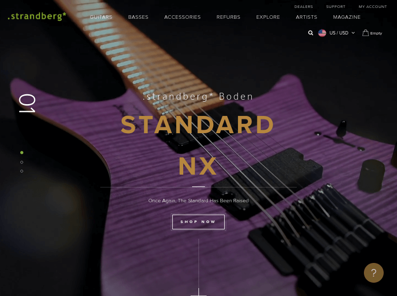 Site WooCommerce Strandberg Guitars