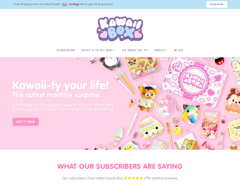 Site WooCommerce Kawaii Box