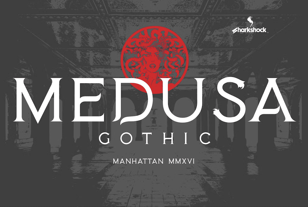 Шрифт Medusa Gothic.