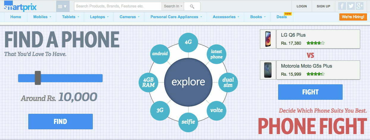 أعلى مواقع مقارنة الأسعار smartprix في الهند