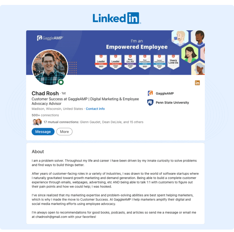 รูปภาพโปรไฟล์ LinkedIn