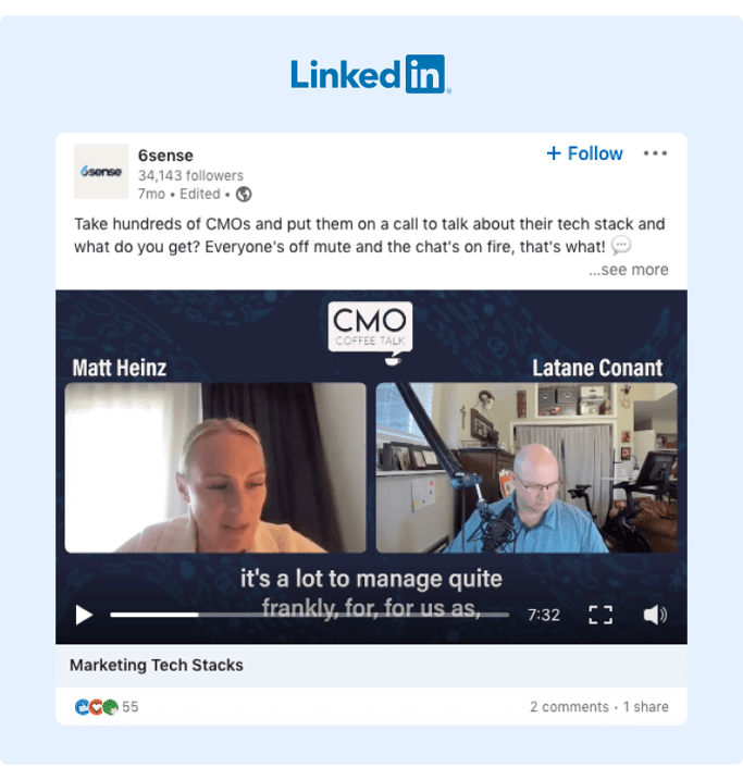 Strategi Konten LinkedIn 6Sense CMO Coffee Talk Wawancara Posting di LinkedIn-1