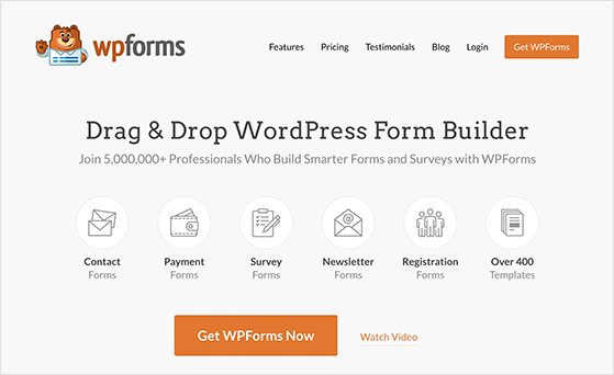 homepage di wpforms