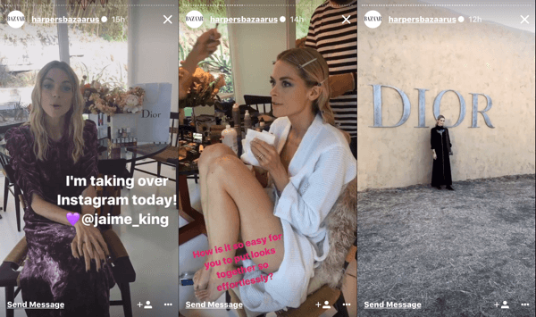 Jaime King による Instagram ストーリーのテイクオーバー。