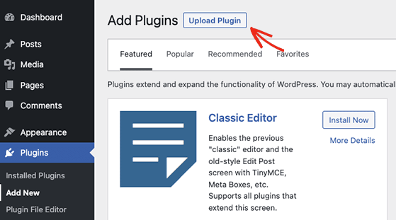 Upload a WordPress plugin