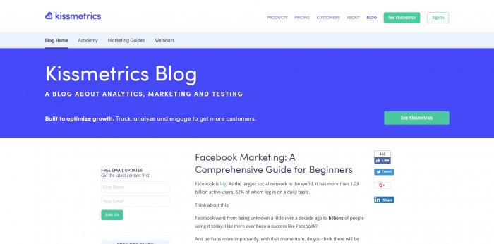 Kissmetrics 臉書指南