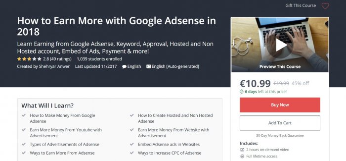 谷歌adsense udemy