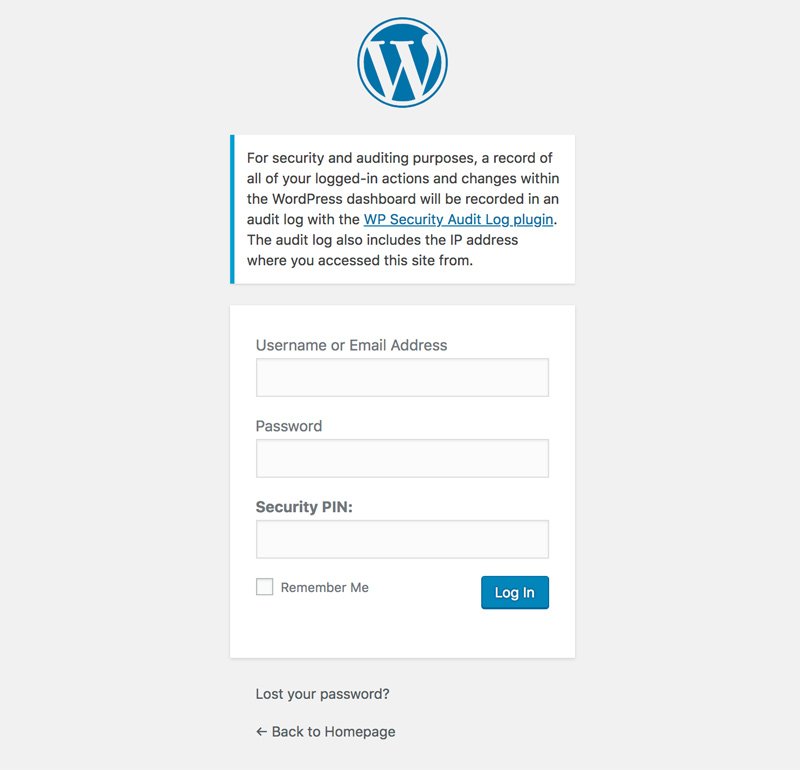 La schermata di accesso di WordPress