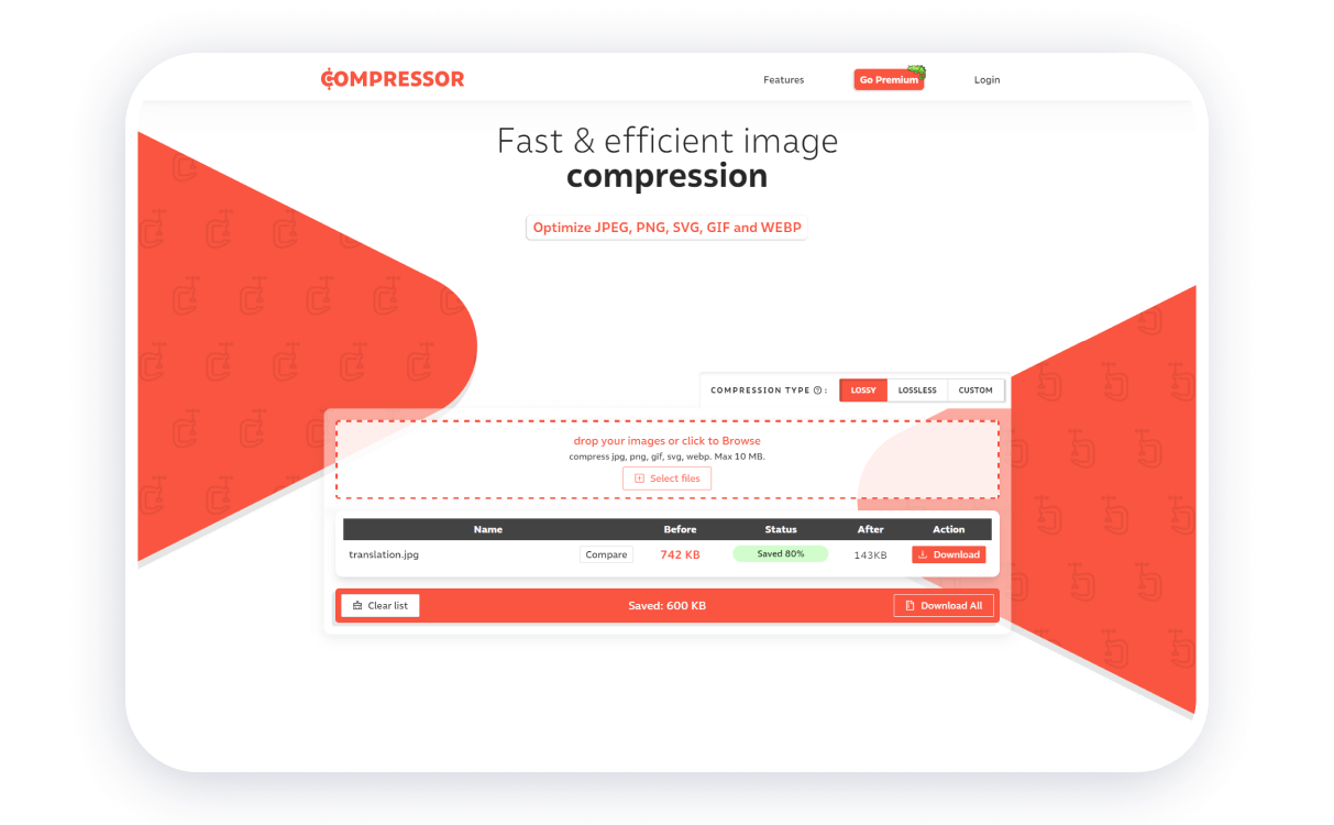 Compressor.io image optimizer