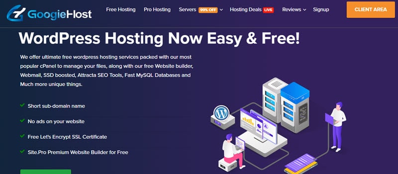 GoogieHost Alojamiento gratuito de WordPress