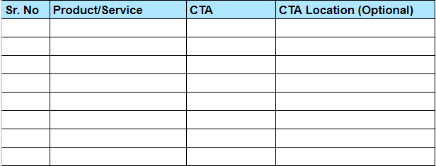 用於創建支柱頁面的 CTA 模板的屏幕截圖。