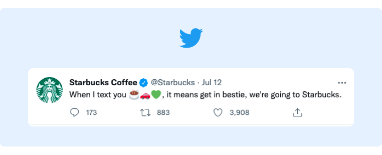 Companii cu cea mai bună prezență în rețelele sociale - Starbucks Tweet