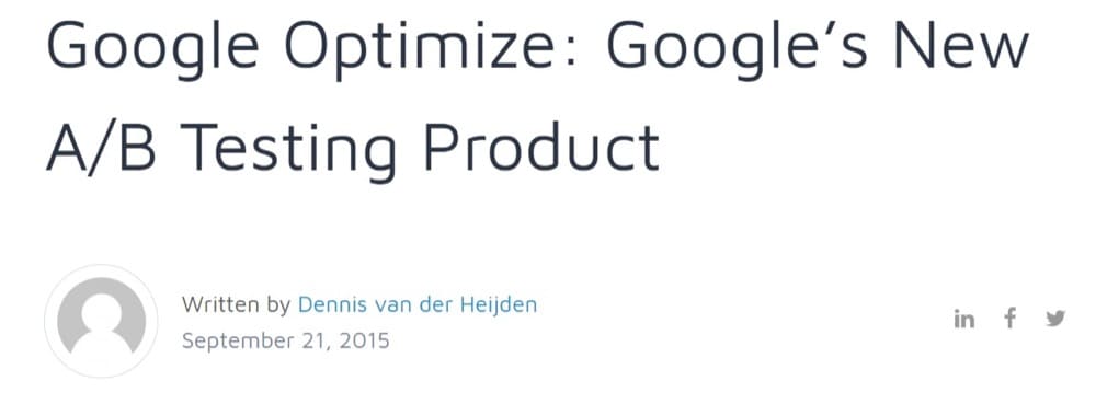 Google 宣布将于 2015 年推出 Google Optimize