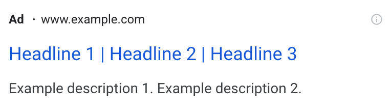 Google 広告の見出しの例