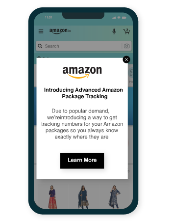 Amazonはアプリのプッシュを通じて重要な発表を行います