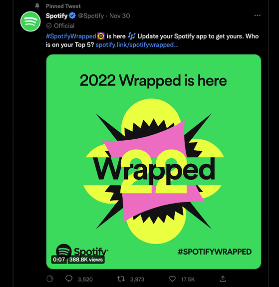 Spotify Wrapped social media digital marketing campaign