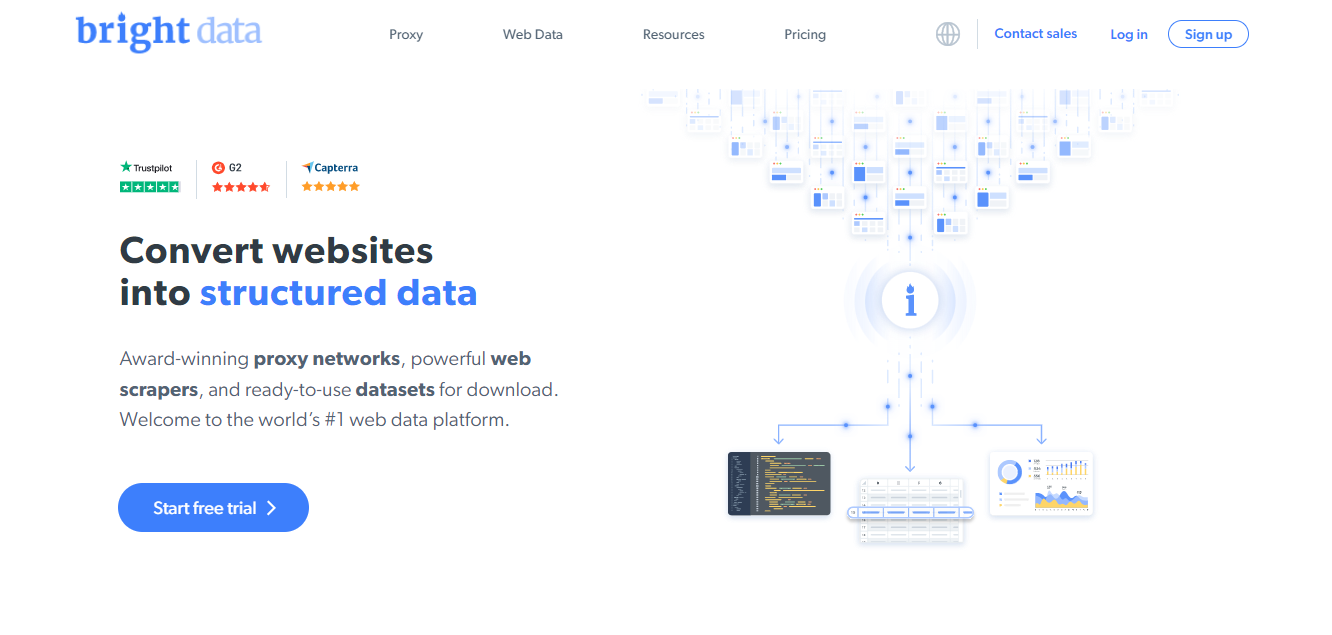 หน้าแรกของ Bright Data