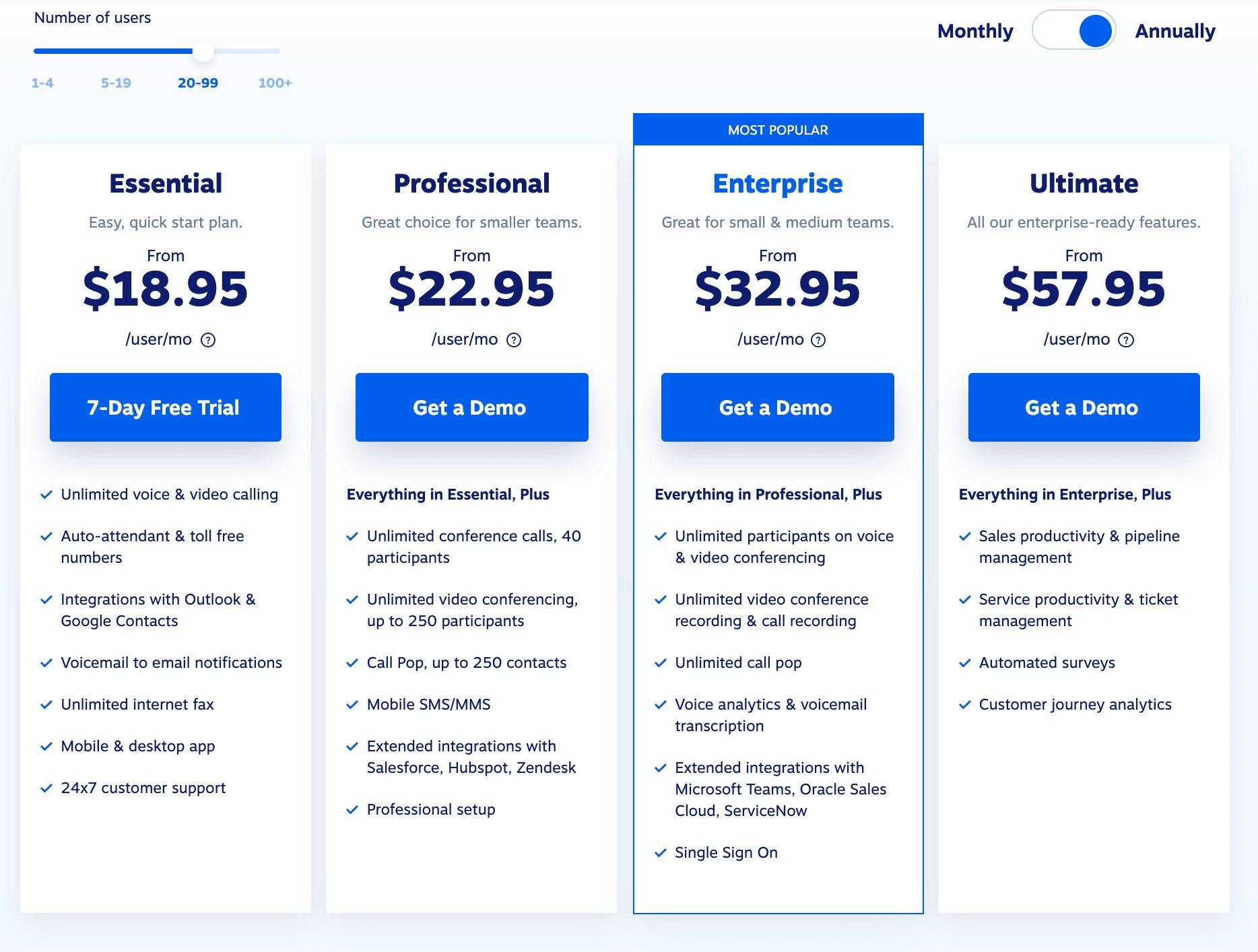 Nextiva 以每位用户每月不到 60 美元的价格提供包罗万象的 UCaaS 功能。