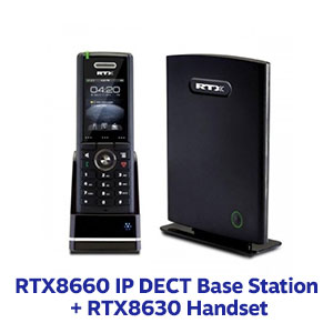 Imagem da estação base RTX8660 IP DECT + aparelho RTX8630