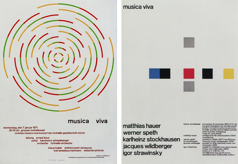 Poster Musica Viva Josef Muller-Brockmann untuk Zurich Tonhalle