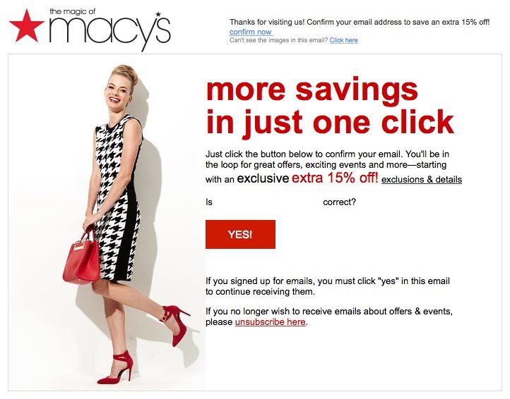 e-mail transacional macys