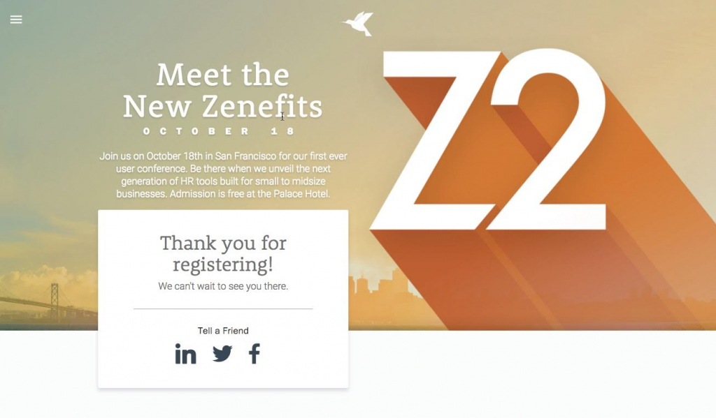 Zenefits 营销第 3 步 - 谢谢