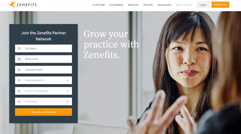 Zenefits 营销合作伙伴网络