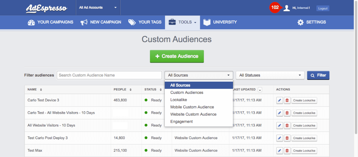 Públicos personalizados de píxel de retargeting de Facebook